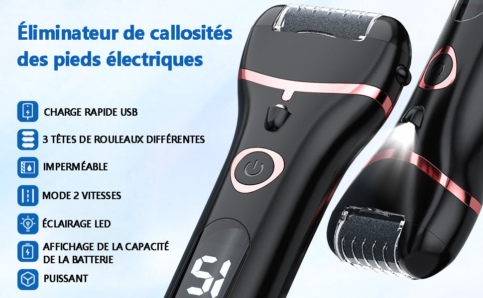PediLux Pro™ – Kit de Pédicure Électrique 8 en 1 Anti-Callosités Rechargeable & Étanche IPX7