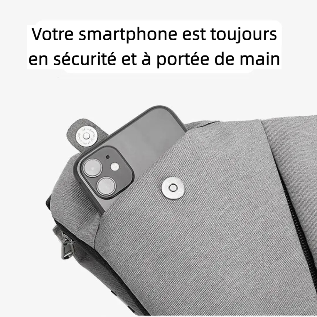 Sac bandoulière anti-vol léger et ajustable pour voyageurs