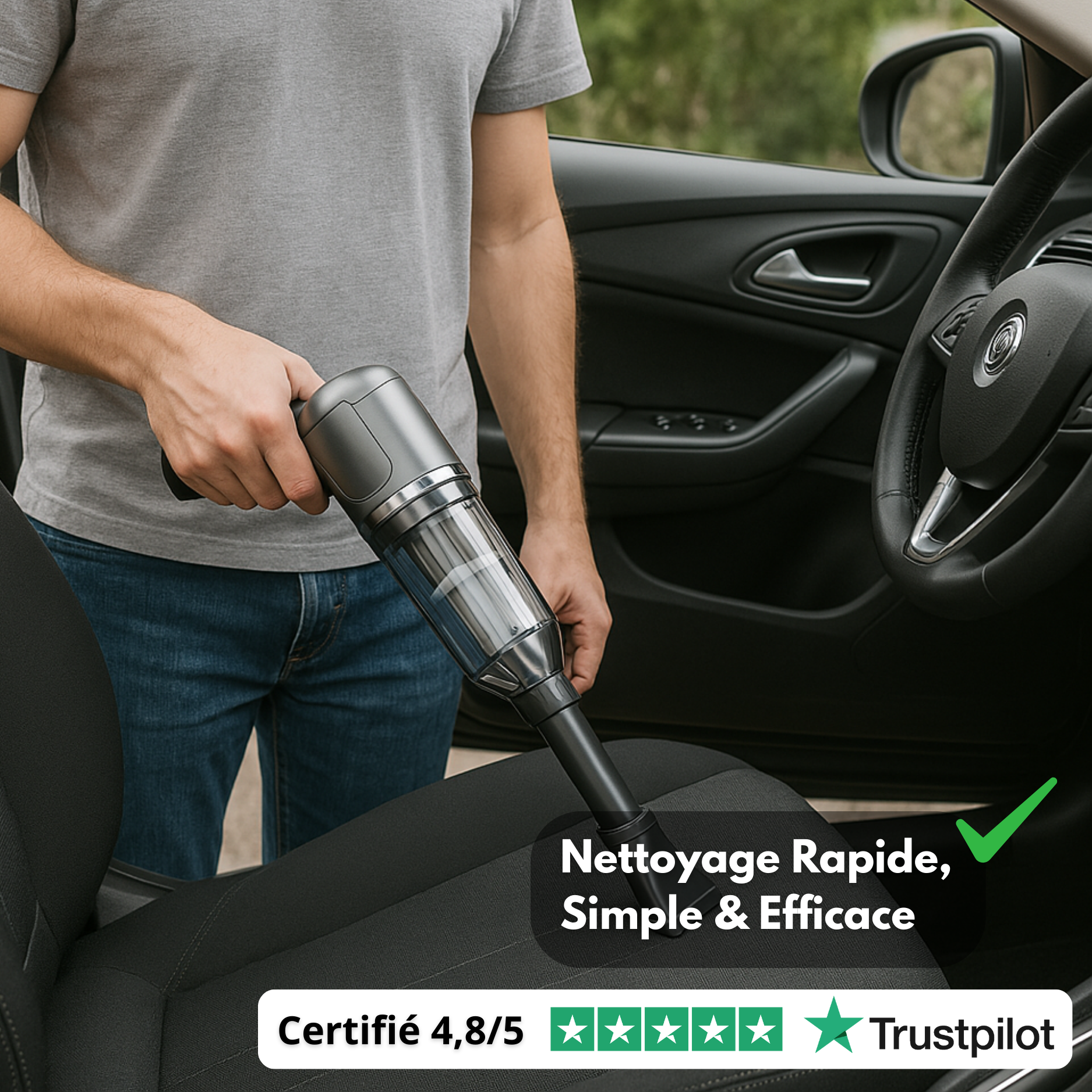MINI ASPIRATEUR ET SOUFFLEUR SANS FIL RECHARGEABLE 3 EN 1 AVEC ACCESSOIRES