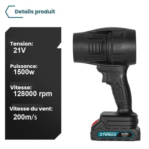 Souffleur Électrique Sans Fil TurboJet™ – Ultra-Puissant, Intelligent et Précis pour un Nettoyage Express Haute Pression