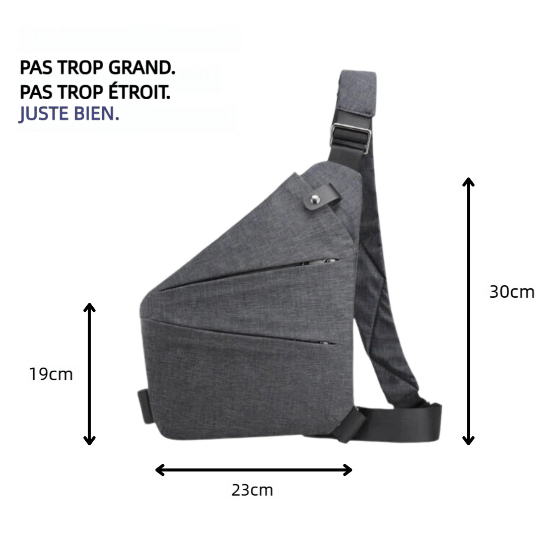 Sac bandoulière anti-vol léger et ajustable pour voyageurs
