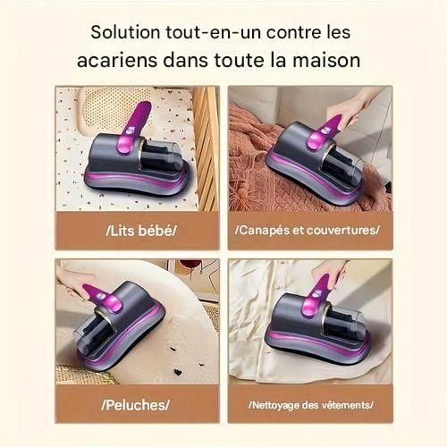 Aspirateur à Main Rechargeable UV 🌟 – Puissant, Sans Fil & Anti-Acariens | Élimine Poussière, Saleté, Poils & Allergènes pour un Sommeil Sain